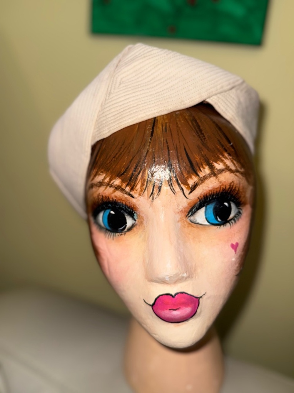 Vogue Cream Vintage Turban-Style Hat